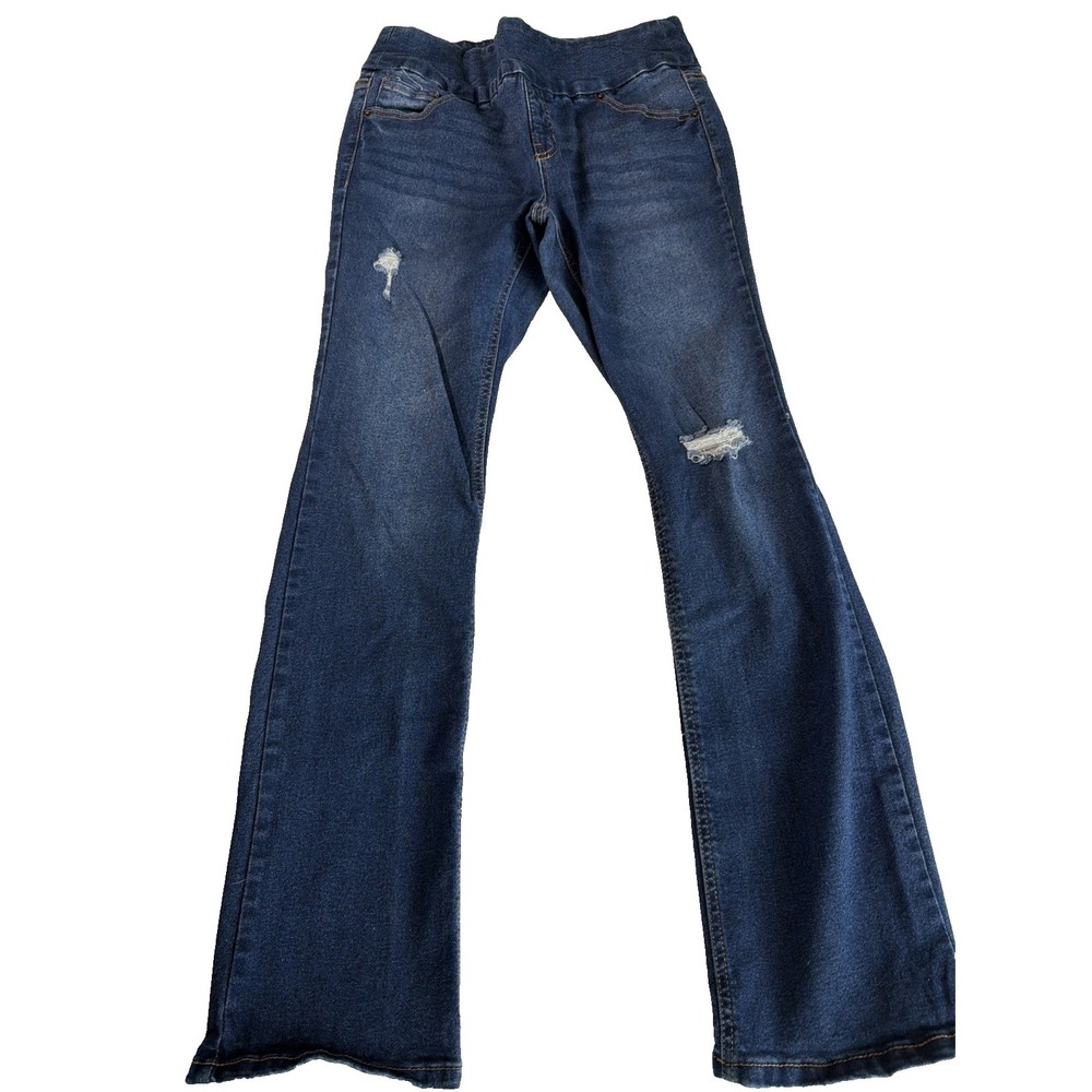 BB8~ Women's Sz Med Stitchstar Stretchy Dark Wash Boot Cut Jean 30" Inseam